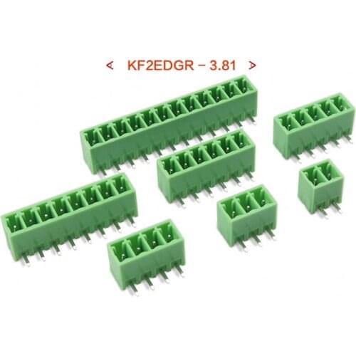 10Pcs KF2EDGR-3.81 plug-in terminal 3.81MM pitch 2/3/4/5/6/8/12P curved needle seat