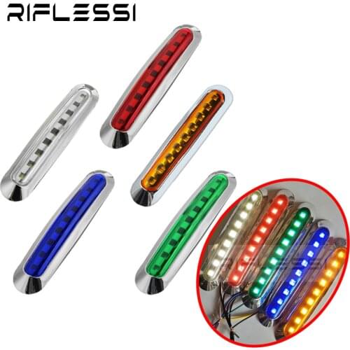 10 x 12V 24V Side Marker Lights For Truck Trailer Chrome Bezel Clearance Light LED Turn Signal Lamps Running Lights For Boat Car