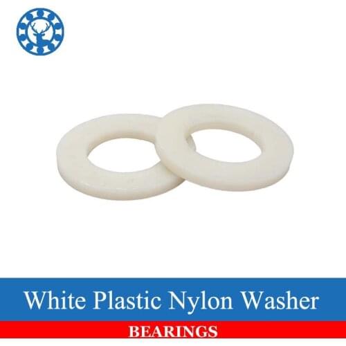 100Pcs DIN125 ISO7089 M2 M2.5 M3 M4 M5 M6 M8 White Plastic Nylon Washer Plated Flat Spacer Seals Washer Gasket Ring
