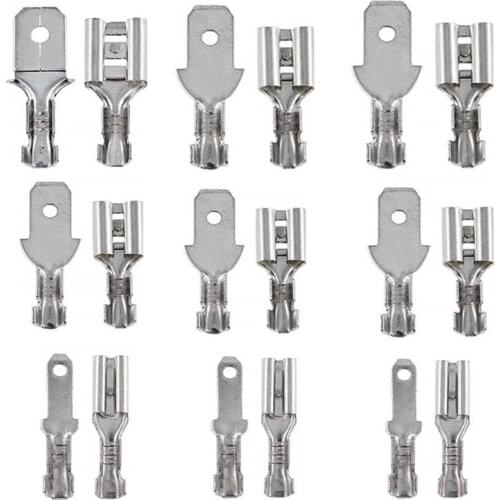 100PCS Male Female Wire Connector 2.8/4.8/6.3mm Electrical Wire Crimp Terminals Spade Connectors Insulation Sheath