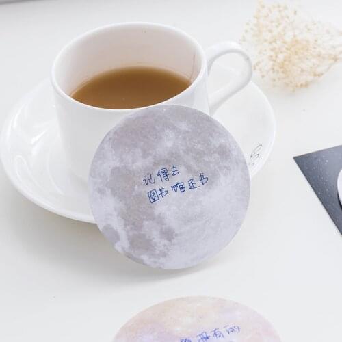 20 Pcs Stationery Creative Planet Series Notes Round Notes Small Book Office Notes Kawaii Stickers