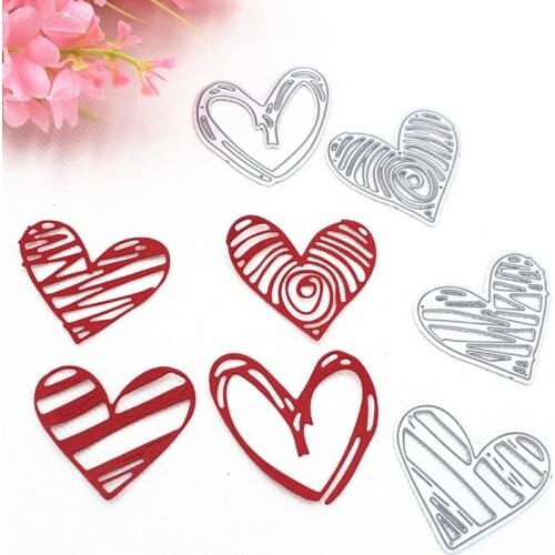 4pcs New Heart Metal Cutting Dies And Stamps Creative Steel Dies Scrapbooking DIY Albums Decoration Embossing Paper Cards Making