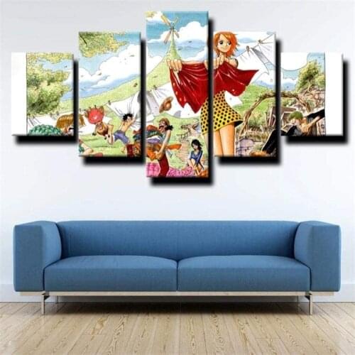 5 Piece Wall Art Canvas Anime Manga Figure Pictures Nami Posters And Prints Home Modern Decor Bedroom Decoration Paintings