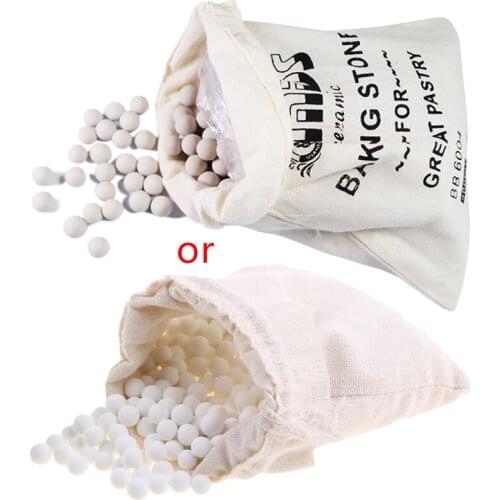 500g Cordierite Pie Baking Beans Beads Press Stone Weights with Storage Bag High Temperature Resistance