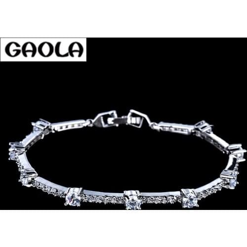 White gold bracelet men and women can band / simplicity design GLS0427