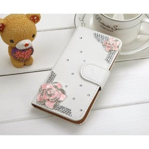 Handmade Bling Diamond Rhinestone PU Leather Filp Cover Wallet Case for Samsung S5 S6 S7 S6/S7edge S8/S9plus N4 N5 N8