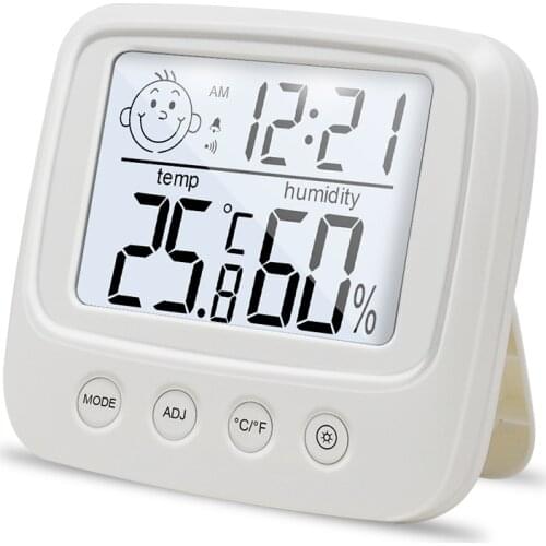 LCD Digital Thermometer Hygrometer Weather Station Temperature Meter Alarm Clock Room Wall Electronic Temperature Humidity Test