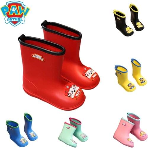 Genuine Paw Patrol Cartoon Marshall Children Rain Boots Boy Girl Non-Slip High Tube Mid-Calf Crew Kids Waterproof Rubber Boots