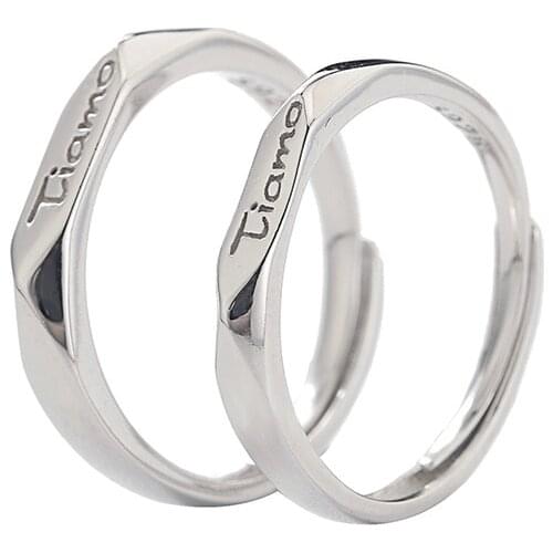 Ti amo Couple Ring, 925-silver I Love You Promised Ring for Boyfriend, Girlfriend, Engagement Wedding Party Jewelry