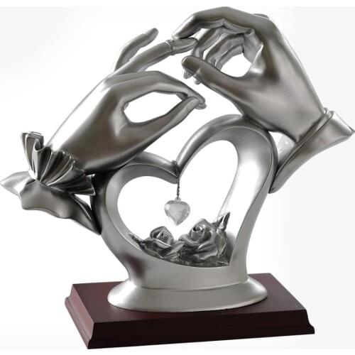 CREATIVE RESIN LOVE HANDS DESIGN STATUE HOME DECOR CRAFTS ROOM DECORATION OBJECTS PARLOR RESIN WEDDING SCULPTURE WEDDING GIFTS