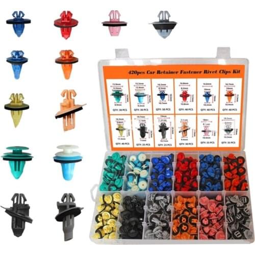 Push Type Bumper Fasteners Rivet-Clips Auto Clip Fastener for-Toyota Bumper-Fender Clips Replacement Removal Tool 420pcs