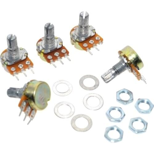 SUQ 10PCS High Quality WH148 B50K Linear Potentiometer 15mm Shaft With Nuts And Washers Hot