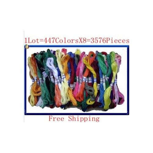 Your Best Choice Cross Stitch Thread 1Lot=3576Pieces Similar DMC Thread Floss, Skein Cotton Thread Free Shipping