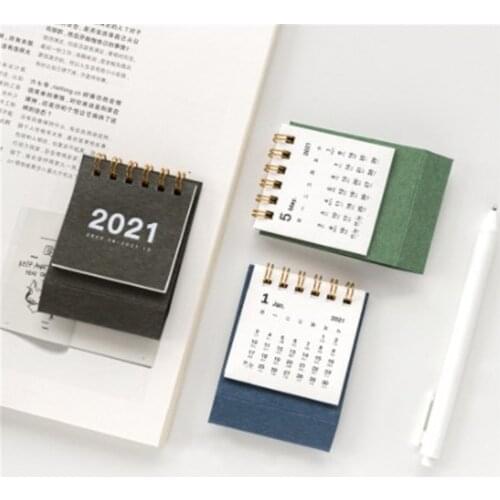 2021 Desktop Calendar Dual Daily Schedule Table Planner Yearly Calendar Timetable Plan Notebook School Office Supplies