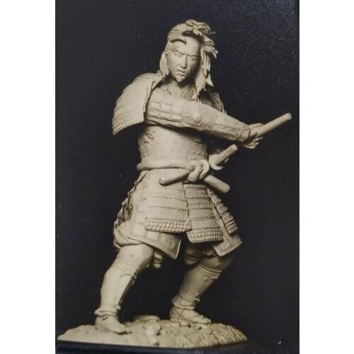 New Unassembled 1/24 75mm ancient warrior stand with base Resin Figure Unpainted Model Kit