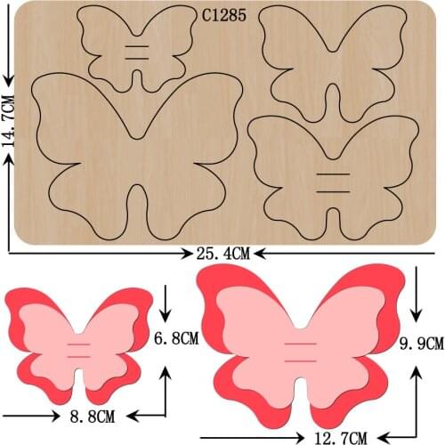 New butterfly Wooden die Scrapbooking C-1285 Cutting Dies Multiple sizes
