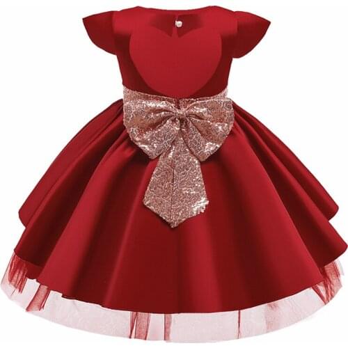 Formal Kids Birthday Clothes For Girl Children Costume Party Sequin Princess Dresses Wedding Vestido Backless Girls Clothing