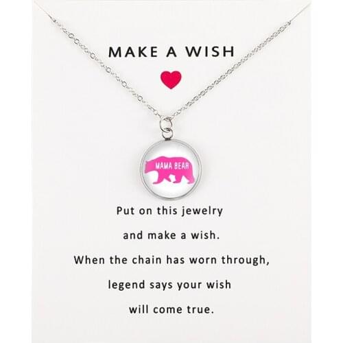 Mothers Fathers Thanksgiving Day Gift for Mom Dad Baby Bear Papa Mama Bear Family Necklaces