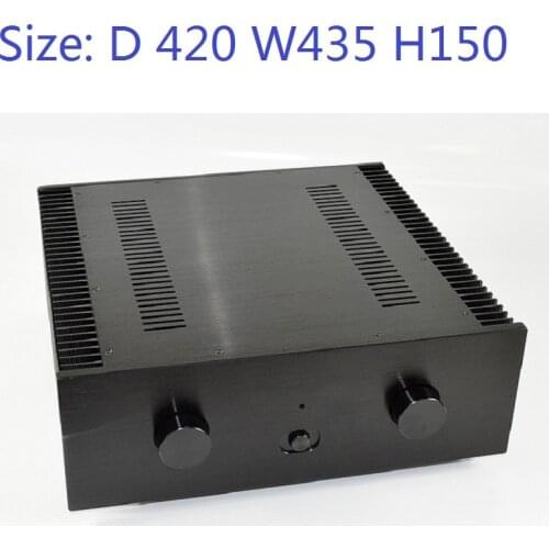 Size: D 420 W435 H150 DAC Amplifier Case Aluminum Chassis Power Supply DIY Case WA122 Radiator on both sides of the aluminum
