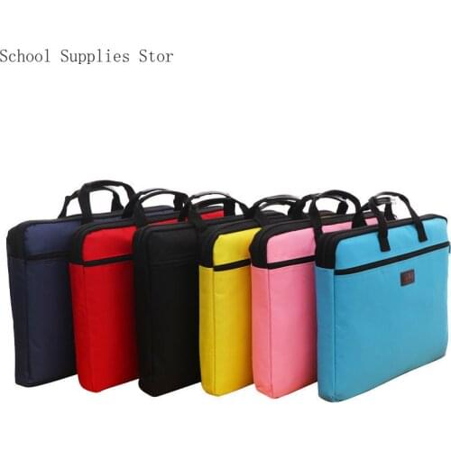 Portable Document Bag Canvas A4 Office Zipper Bag Large Capacity Mens and Womens Multi-layer Information Bag Briefcase