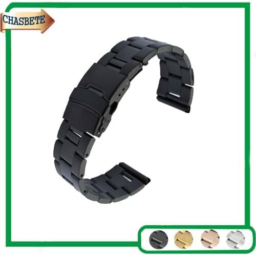 Stainless Steel Watch Band for Omega 18mm 20mm 22mm Men Women Metal Strap Belt Wrist Loop Bracelet Rose Gold Black Silver + Pin