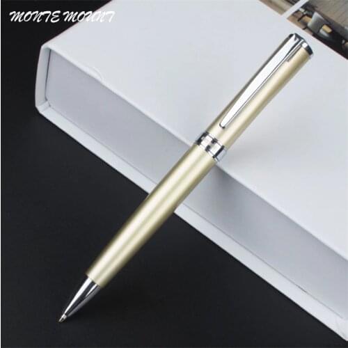 Deluxe Metal white Business pen Office Writing Cute pens gift Stationery novelty ballpoint pens Nib