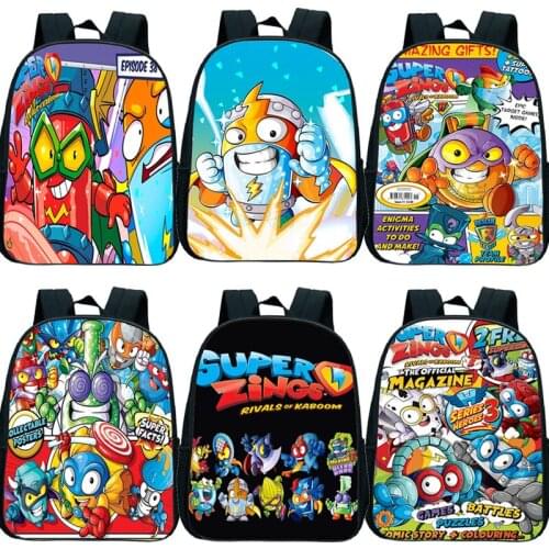 New Super Zings backpack kids Super Zings School Bag Children Cartoon Pattern Backpack Kids Preschool Bags 12 inch Rucksack