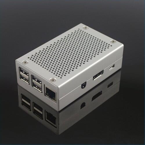 S ROBOT Raspberry Pi 3 Model B Aluminum Case Silver Cooling Box Shell Suitable for Raspberry Pi 3B+ Pi3 3B Plus Enclosure RPI156
