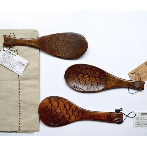 20*7CM Solid Wood Cooking Tool Brown Eco-friendly Teak Rice Scoop Environmental Protection Tableware Household Kitchen Supplies