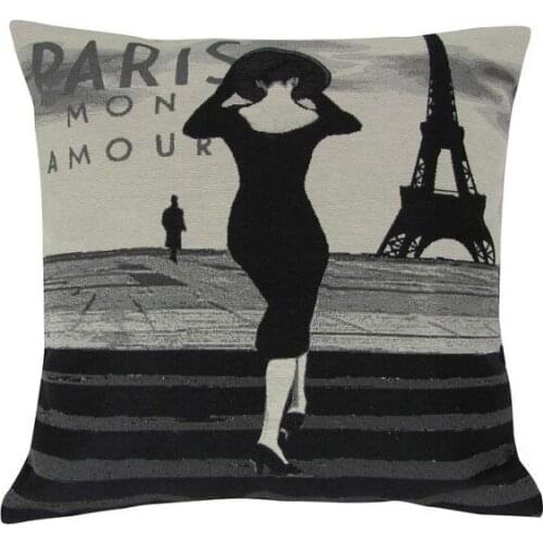Modern 3D Luxury Retro Audrey Hepburn Paris Eiffel Tower Prints Fashion Pop Art Decorative Cotton Pillow Case Cushion Cover Sham
