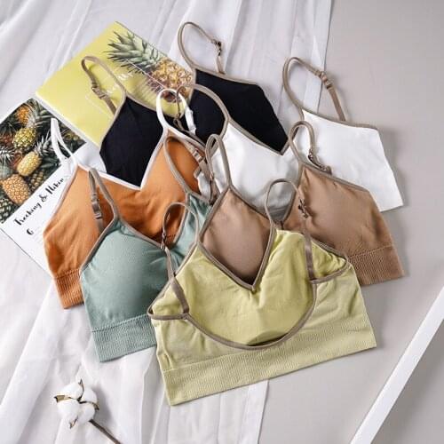 U-Shaped Back Bra Tube Top Women Crop Tops Seamless Bra Sports Fashion Street Top Bralette BrassiereTank