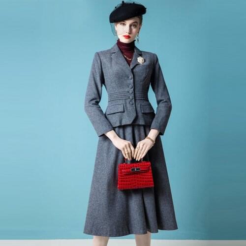 High End Wool Fashion Professional Suit Ladies Temperament Autumn And Winter 2021 New Two Piece Suit