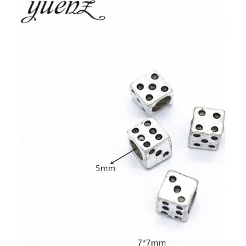 YuenZ 15pcs Antique Silver Color big hole dice Beads Spacers Beads Fit European Charm Jewelry Accessories DIY Findings R107