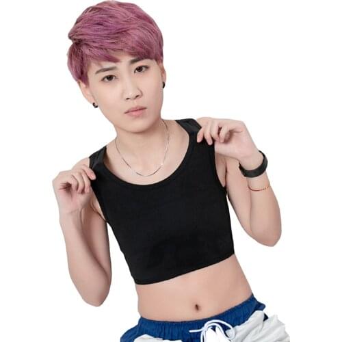 Women Cosplay Sport Bras Trans Lesbian Vest Tank Top Short Bustiers Corset Chest Breast Binder Tomboy Pullover Undershirt