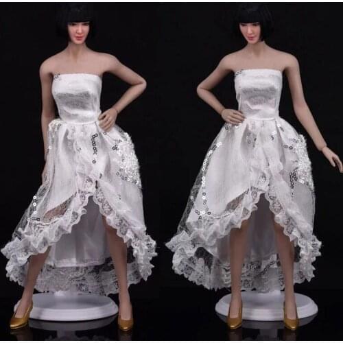 1/6 Scale Soldier Doll Cross White Dress Wedding Dress 12 Inch Action Figure Covered Female Body Suitable For PHICEN