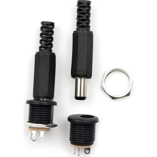 10 pcs 12V 3A Plastic Male Plugs + Female Socket Panel Mount Jack DC Power Connector Electrical Supplies E56B