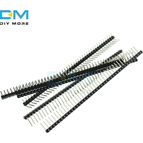 10Pcs 40 Pin 1x40 Single Row Male 2.54mm Breakable Pin Header Right Angle Connector Strip Bending