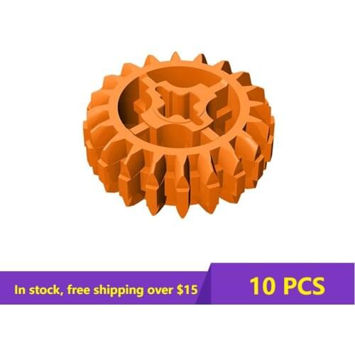10PCS Bricks 18575 20-tooth double-sided bevel gear ldd32269 18575 For Building Blocks Parts DIY Constr
