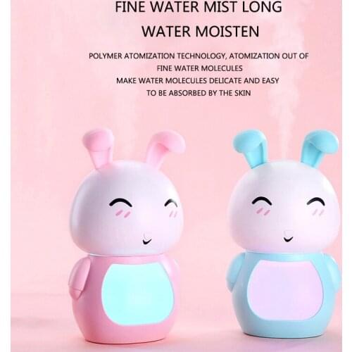200ML New Cute Rabbit Humidifier USB Creative Home Ultrasonic Mini Desktop Air Humidificador Moisturizing With Night Lights