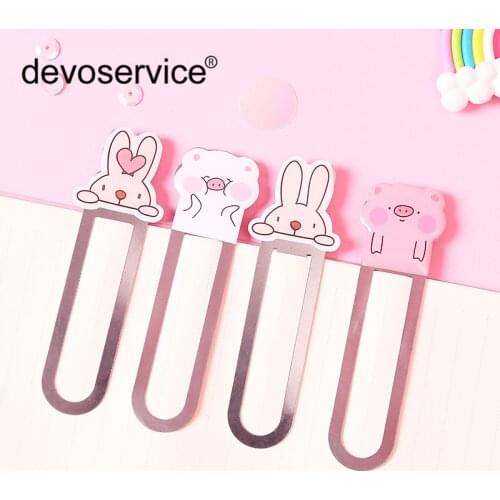 4Pcs Cute pig Metal Bookmark For Books Paper Clips Creative paperclip Bookmarks Gift Stationery Office School Supply Stationery