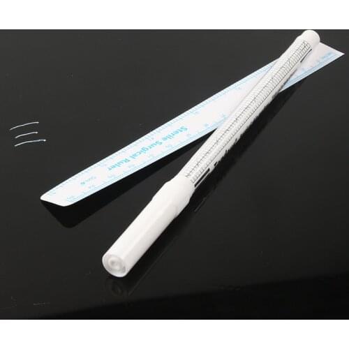 5pcs Surgical Tattoo Skin Marker Pen Double Ended Fine/Thick Tip Eyebrow Pen With Measuring Ruler Microblading supplies