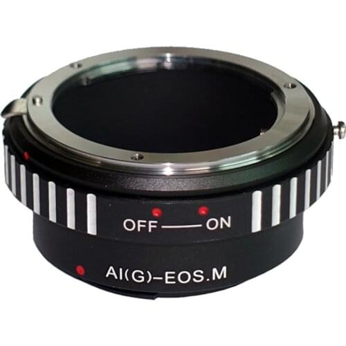 AiG-EOSM Aperture control Adapter For Nikon F Mount G AF-S Lens to Canon EF-M Eos M M2 M3 M5 M6 M10 M100 M50 Camera