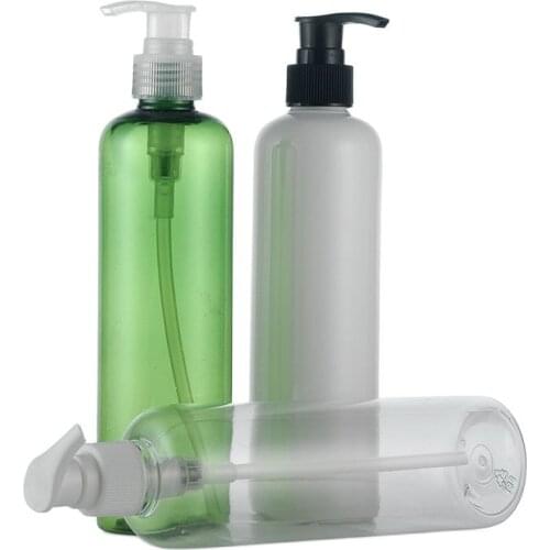 White Green White 300ML X 20 Empty Plastic Lotion Pump Bottles Cosmetic Container With Liquid Soap Dispenser Shampoo Bottles