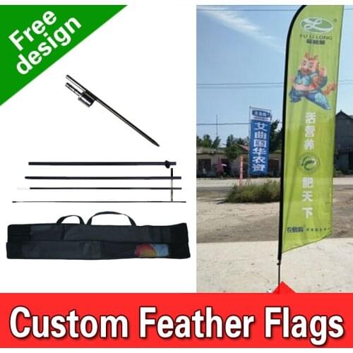 Free Design Free Shipping Double Sided In-ground Spike Competitive Church Flags Banners Coffee Flags Banners Feather Banners
