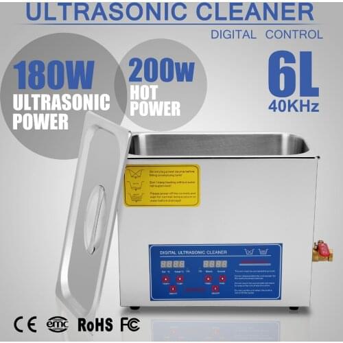6L safe and reliable low noise ultrasonic cleaning machine with ultra high performance