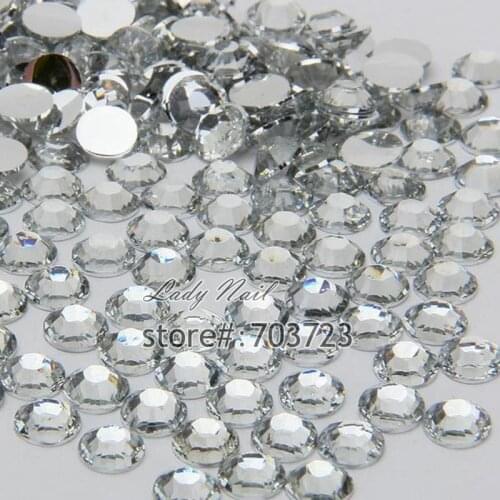 1000Pcs/Bag ss16 4mm Acrylic Nail Art Glitter Rhinestones Nail Tools DIY Decoration not hotfix Crystal White N01