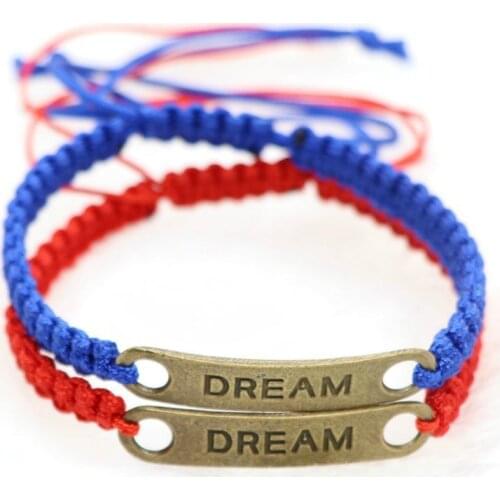 Handmade Letters Dream Braided Rope Bracelet Women Men Adjustable Wish Lucky Wrist Bracelets Friendship DIY Jewelry