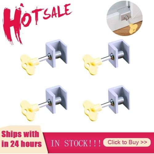 Household Improvement Hardware Window Security Key Lock Sliding Doors Windows Restrictor Child Safety Anti-theft Door Lock Stop