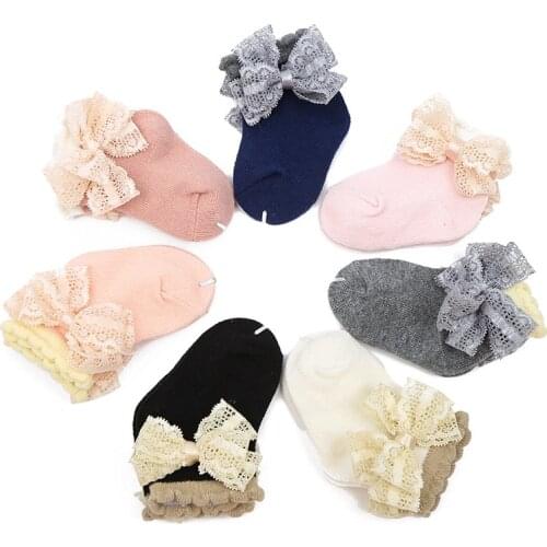 Baby Lace Socks Girls Princess Socks Baby Bow Cotton Socks Newborn Socks