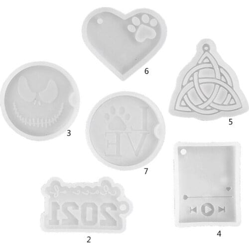 DIY Pendant Silicone Mould Crafts Jewelry Necklace Making Tool Super Glossy Keychain Crystal Epoxy Resin Mold
